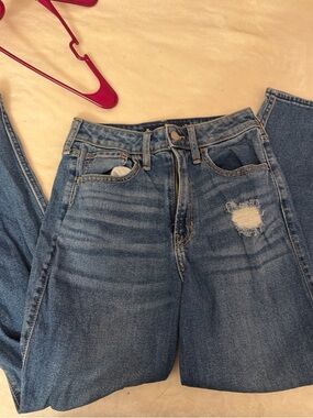 Hollister High-Rise Distressed Blue Jeans